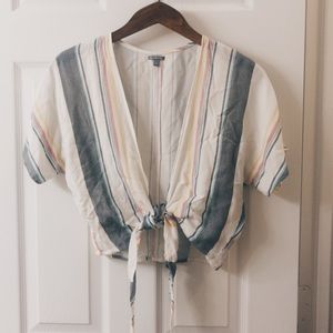 Charlotte Russe Tie Front Crop Top